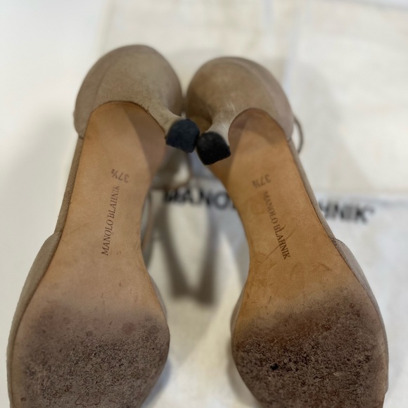 Manolo Blahnik Suede Sandle Heel - Picture 2 of 6